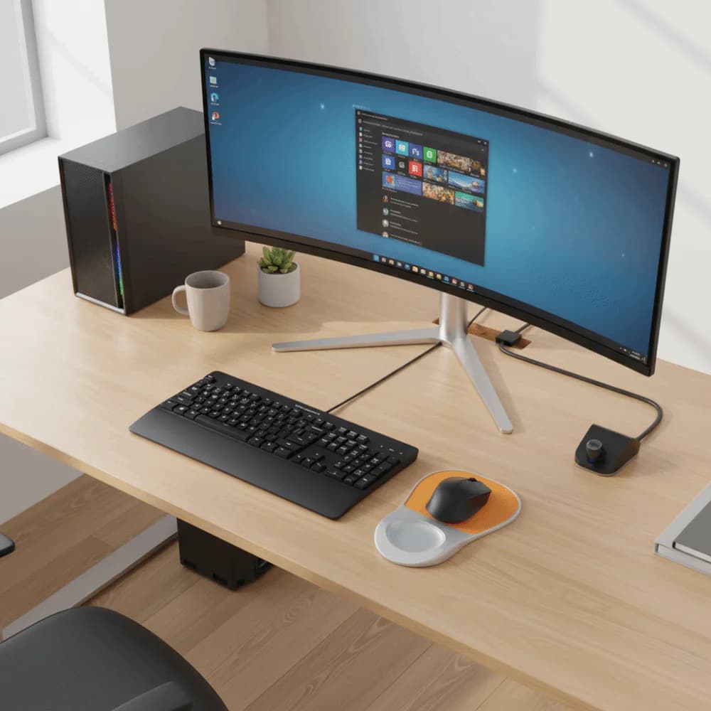 Tappetino per mouse ergonomico con superficie liscia, comodo, antiscivolo, morbido, con poggiapolsi, resistente all'usura, facile da pulire