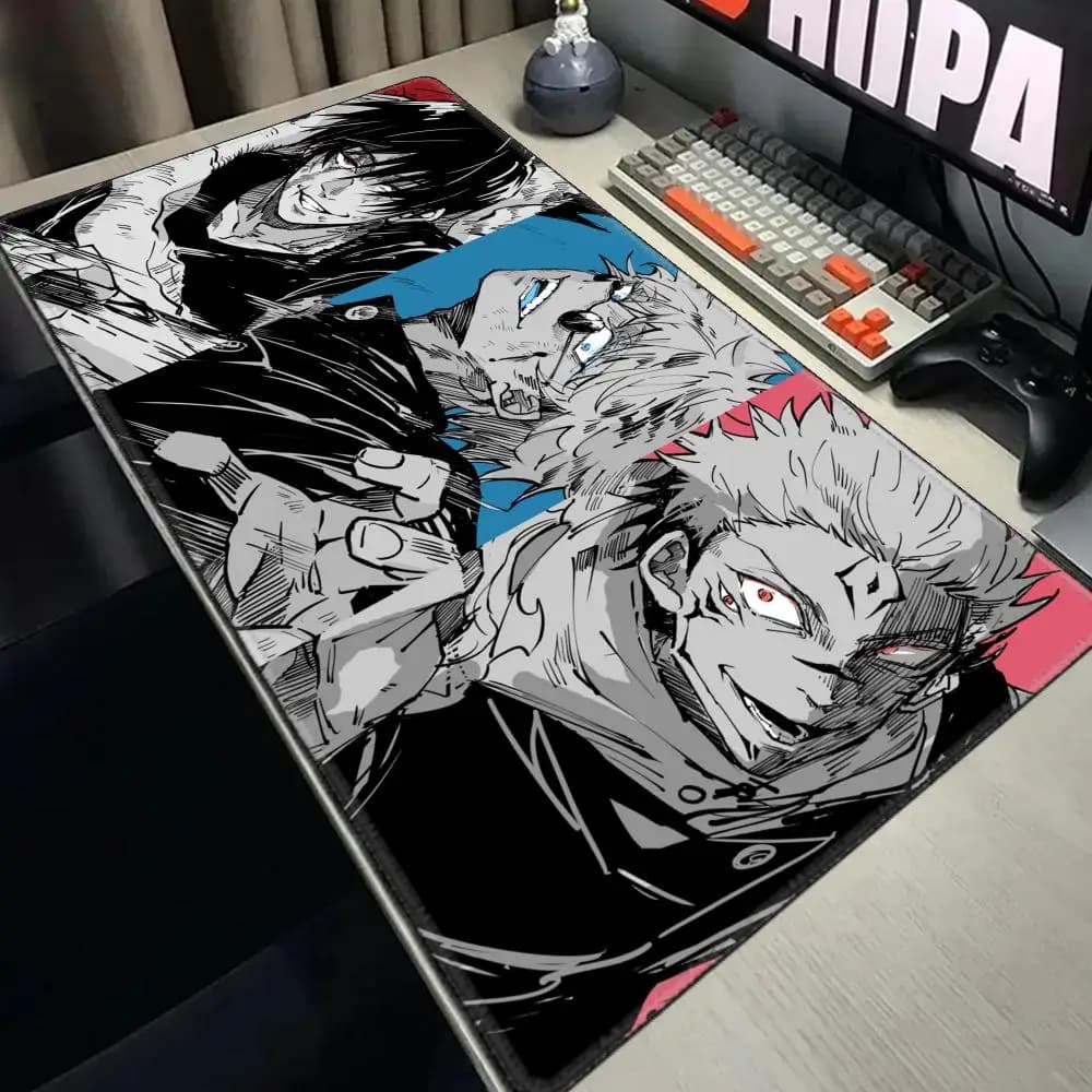 Anime Jujutsu Kaisen Mouse Pad XXL accessori da gioco Office Gamer tastiera tappetino da scrivania Laptop antiscivolo Satoru Gojo Mousepad