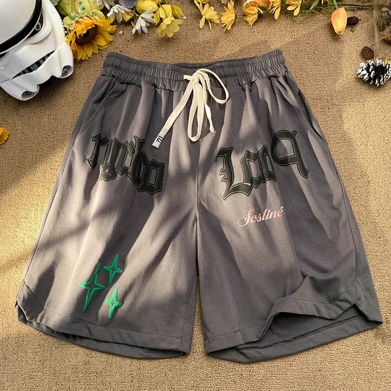 Loose Basketball Shorts Men's Summer Oversize Knee-Length American Retro Casual Sports Pants Breathable Thin Straight Leg