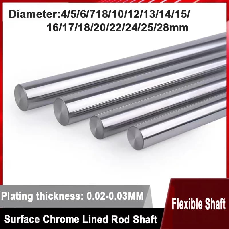 1 pz stampante 3D asse ottico 4/5/6/718/10/12/13/14/15-28mm asse lineare parti della stampante 3D cilindro cromato rivestito asta albero flessibile