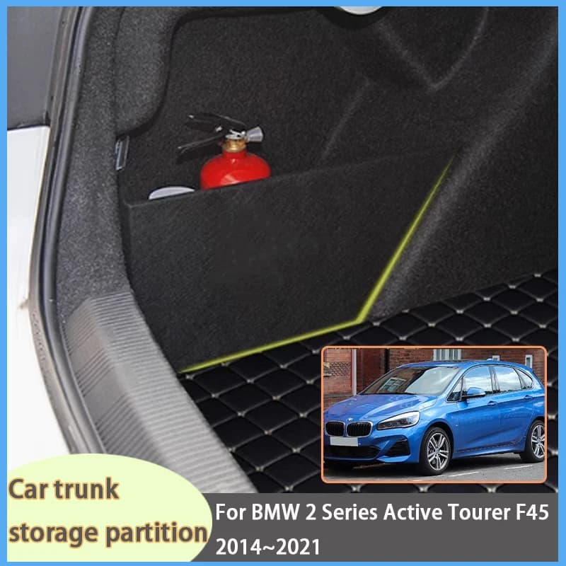 For BMW 2 Series Active Tourer F45 2014~2021 Car Organizer Trunk Side Partition Trunk Interior Storage Box Parts