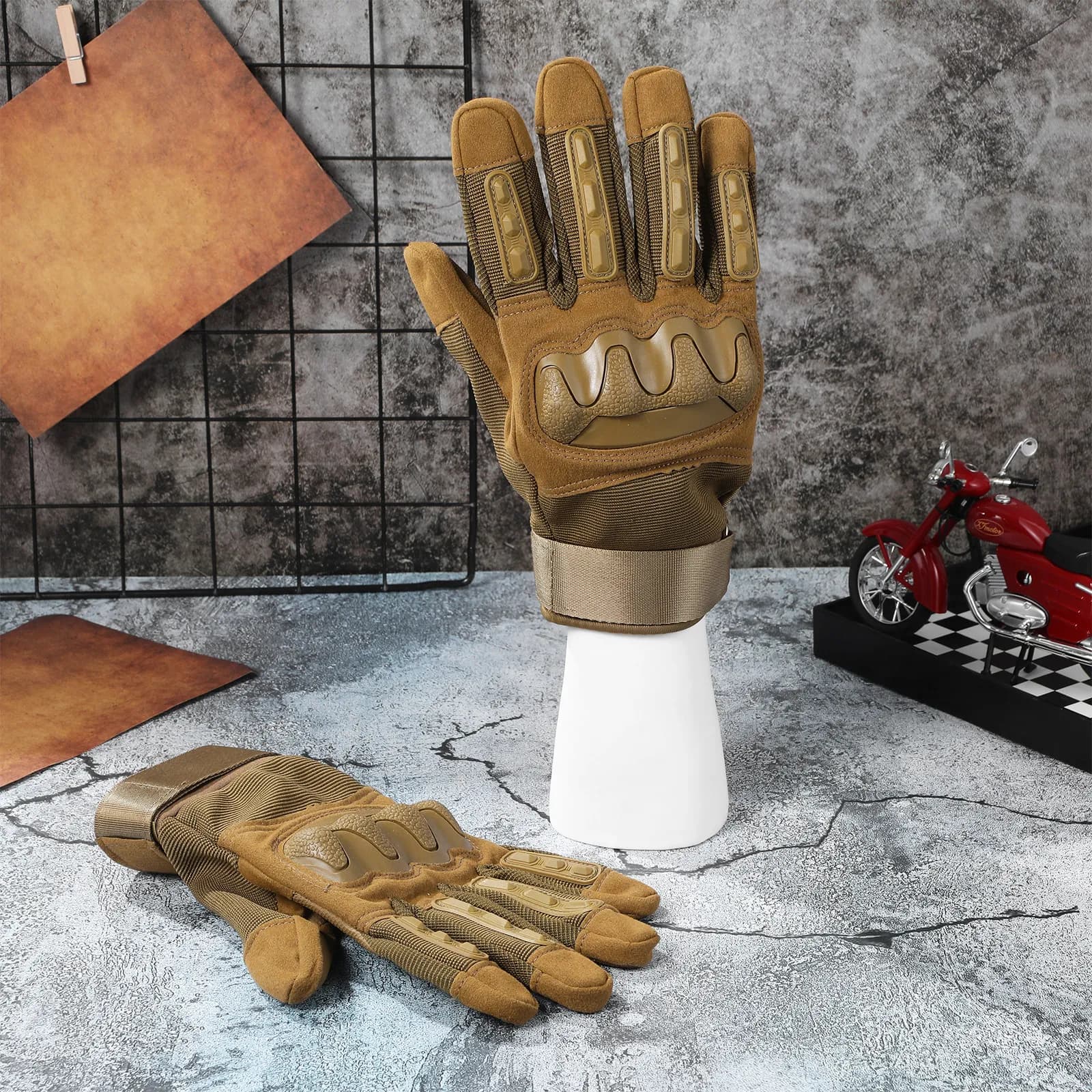 1 Pair Gloves For Men Xl: Style Motorcycle Riding Gloves Full Finger Protective Gear For Cycling Atv Shooting