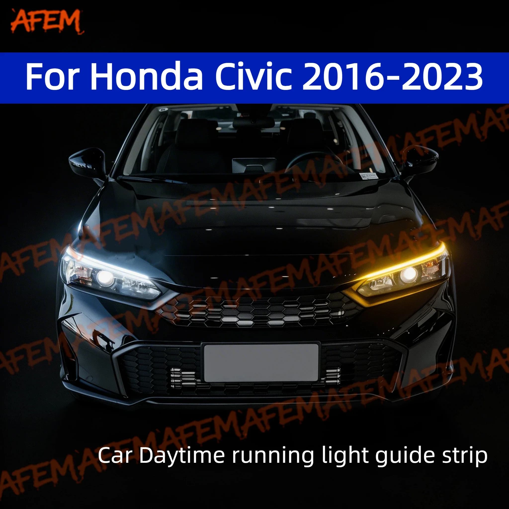 For Honda Civic 2016-2023 Daytime Running Light Guide Strip Auto LED DRL Daytime Running light Flexible Decorative Ambient Lamp