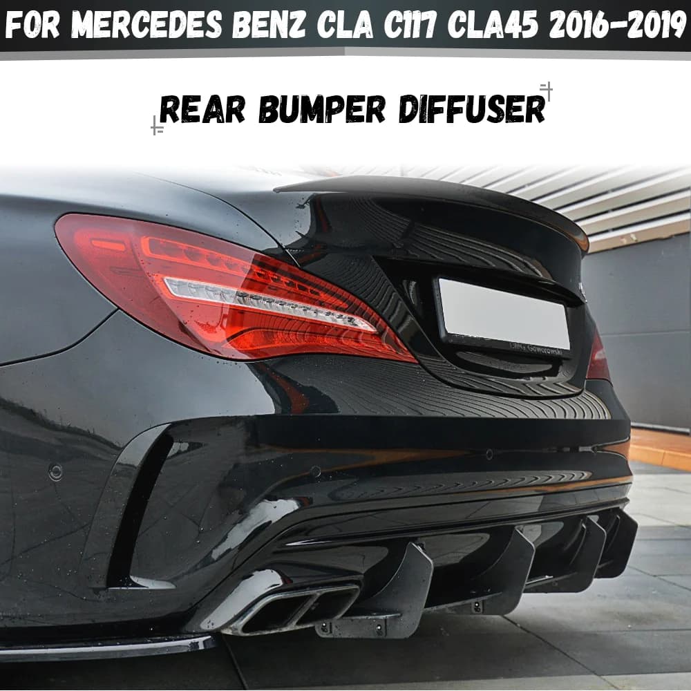 Rear Bumper Lip Spoiler Diffuser Splitter Protector For Mercedes Benz CLA Class W117 C117 CLA220 CLA250 Sport CLA45 2016-2019