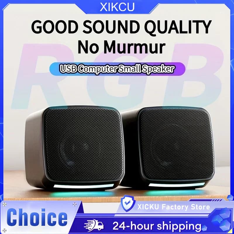 Mini altoparlanti audio stereo con luci fredde Altoparlanti per computer Altoparlanti portatili da 3,5 mm alimentati tramite USB per computer portatile e iPad