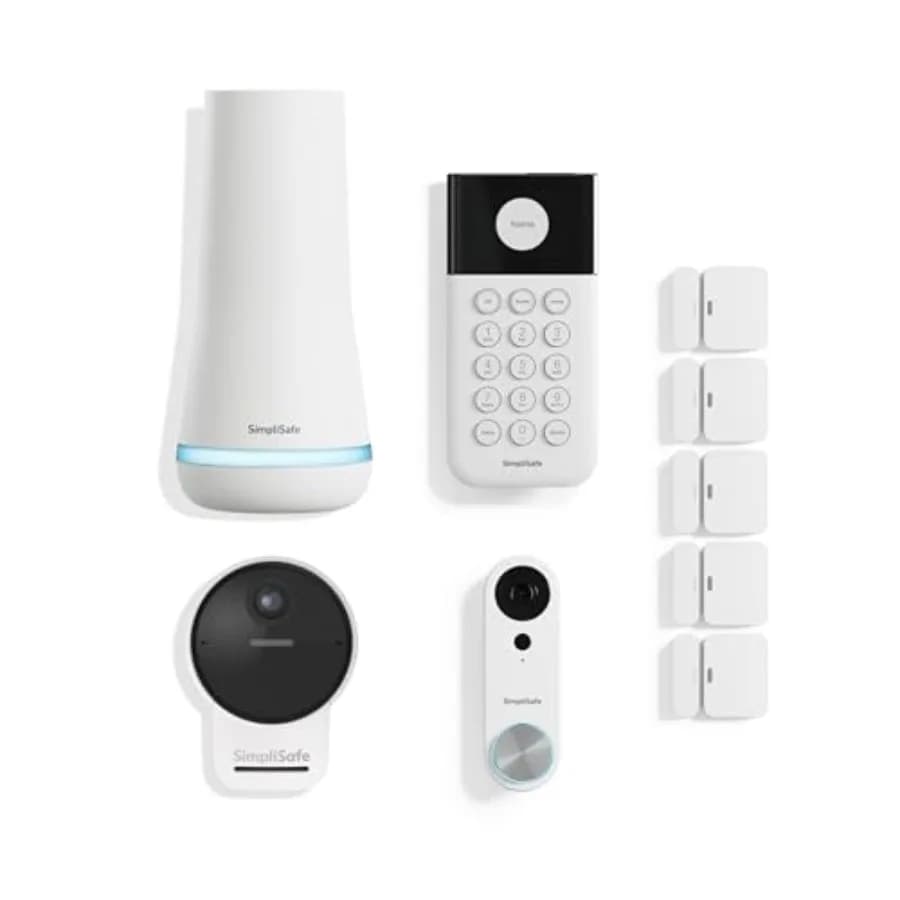 Sistema di Sicurezza Domestica Wireless a 9 Pezzi Gen 3 con Telecamera Esterna e Videocitofono Cablato - Monitoraggio Professionale 24/7 Opzionale
