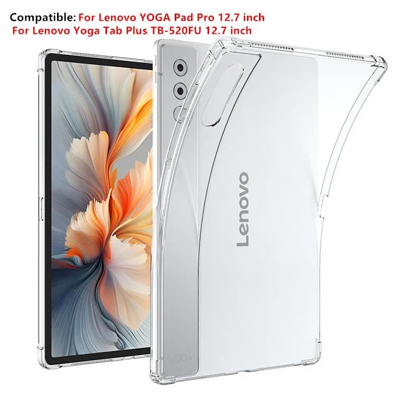 Per Lenovo YOGA Pad Pro 12.7 pollici 2025 Tablet Custodia Addensata Morbida Airbag Trasparente Fonda Yoga Tab Plus TB-520FU 12.7 "TPU shell