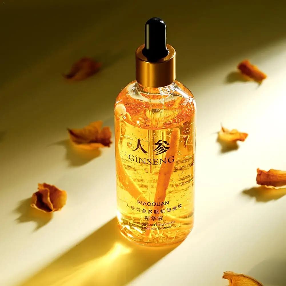 100mlGold Ginseng essenza per il viso polipeptide schiarente per la pelle siero viso idratante prodotti per la cura della pelle levigante idratazione profonda