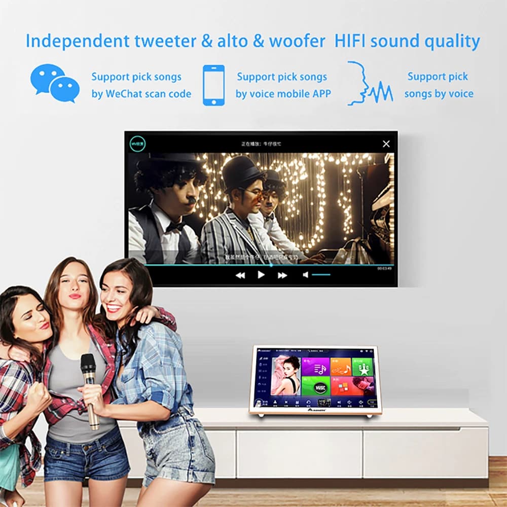 Nuovo Design Mini Wifi Portatile InAndon 19 ''Touch Screen 1T Sistema Karaoke Macchina YouTube KTV Party Club Famiglia Karaoke Player