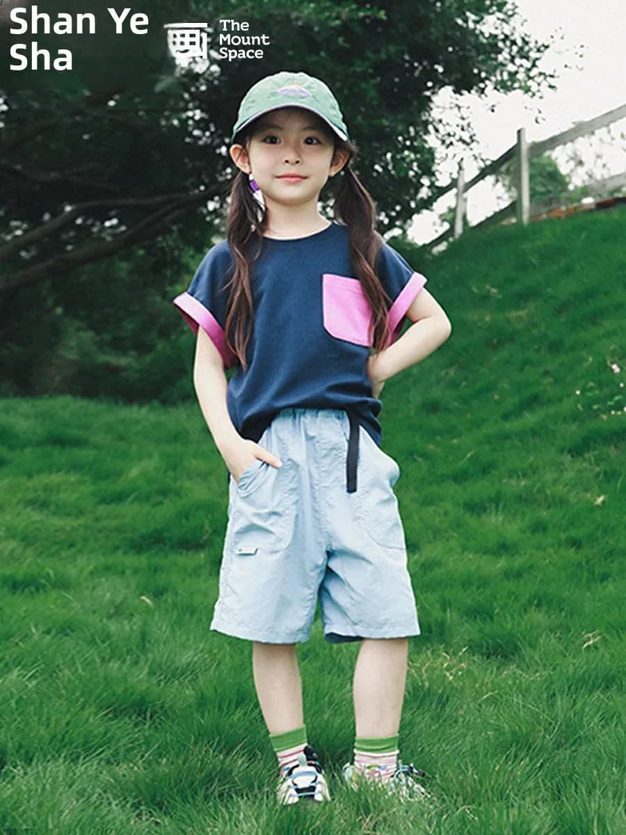 Outdoor Casual Short Sleeve T-Shirt Pants Set for Girls Spring Summer Autumn Breathable Lightweight Two-Piece Ensemble