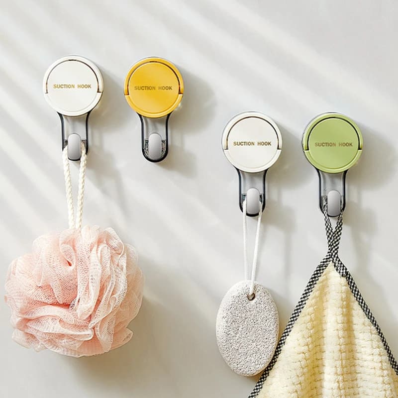 1/2 Pieces Suction cups, Bathroom Wall Hooks Kitchen Bedroom, Clothes rack Reusable for Towels and Clothes, Domestic Organizer