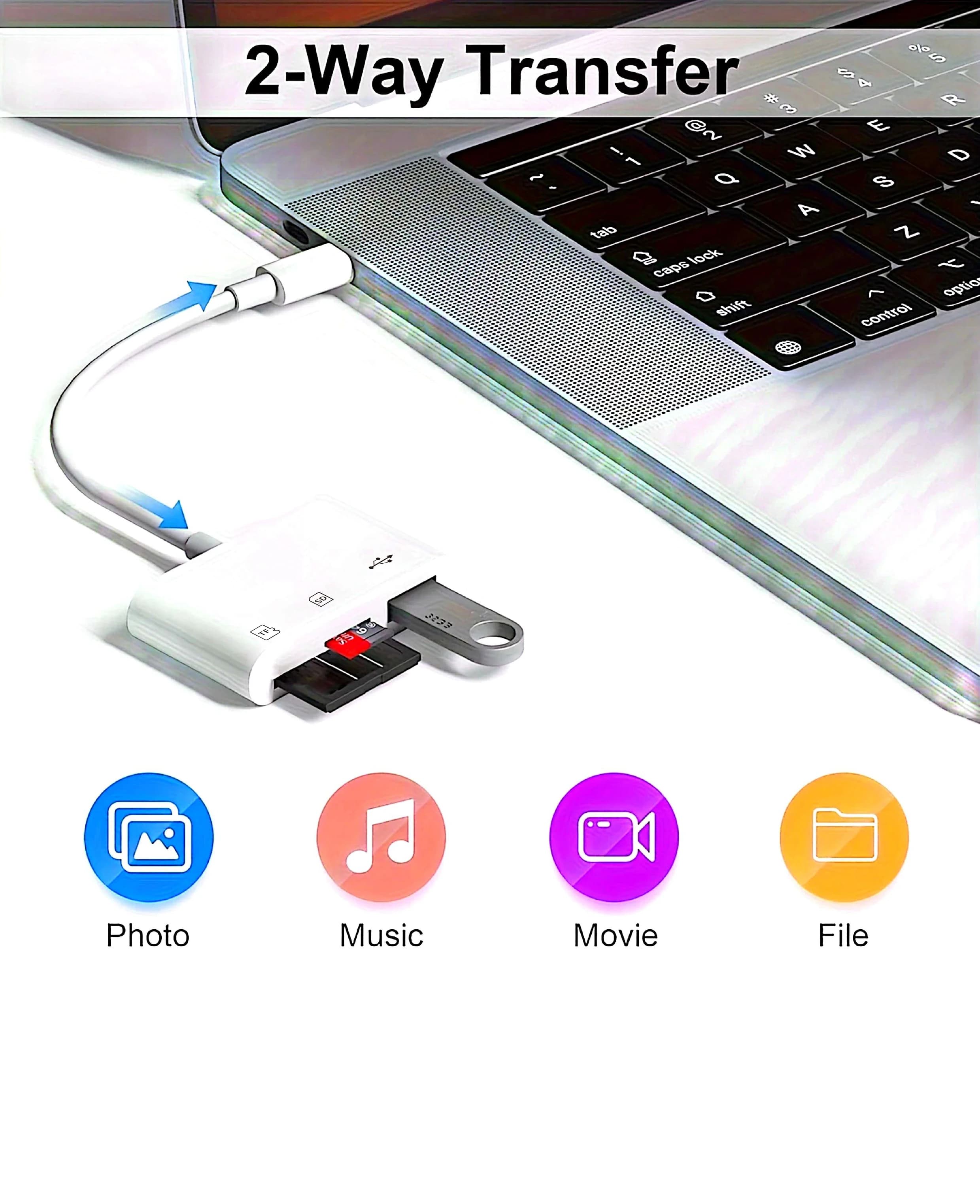 Lettore di schede 3-in-1 da USB-C a USB, SD, TF, adattatore OTG TF CF SD, scrittore di schede Compact Flash per iPad Pro, Huawei, MacBook, Samsung, Xiaomi, Came