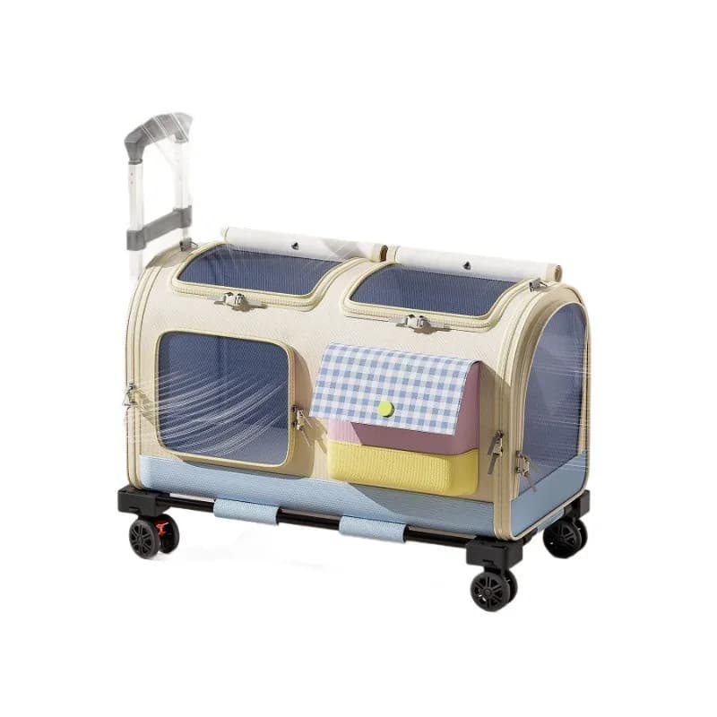 Borsa trolley per animali domestici, borsa per gatti, zaino portatile da passeggio, borsa da viaggio
