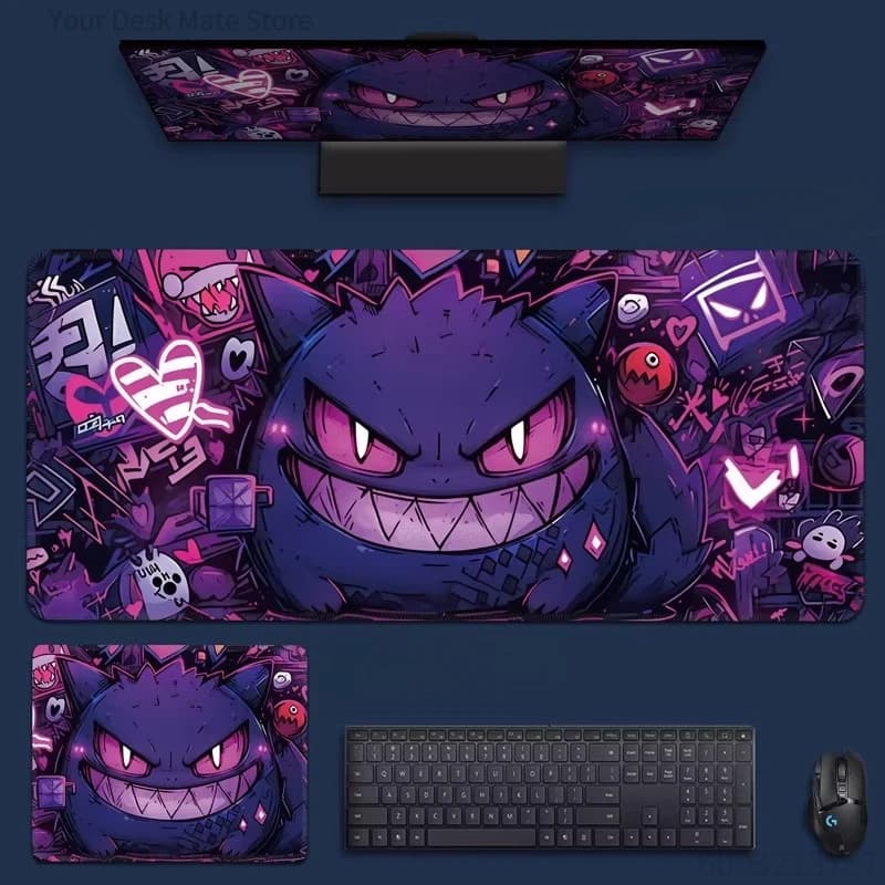 Tappetino per Mouse ad Alta Definizione Pikachu, Tappetino Oversize Gengar per Tastiera Computer, Tappetino Animato per Ragazzi, Tappetino da Gioco E-sports Speciale