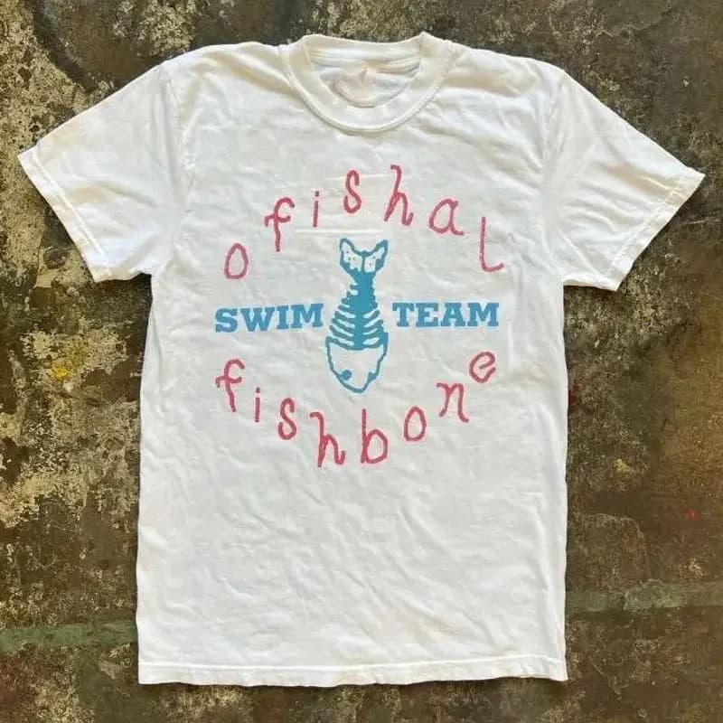 Fishbone Band Swim Team For Fans Maglietta bianca in cotone di tutte le taglie