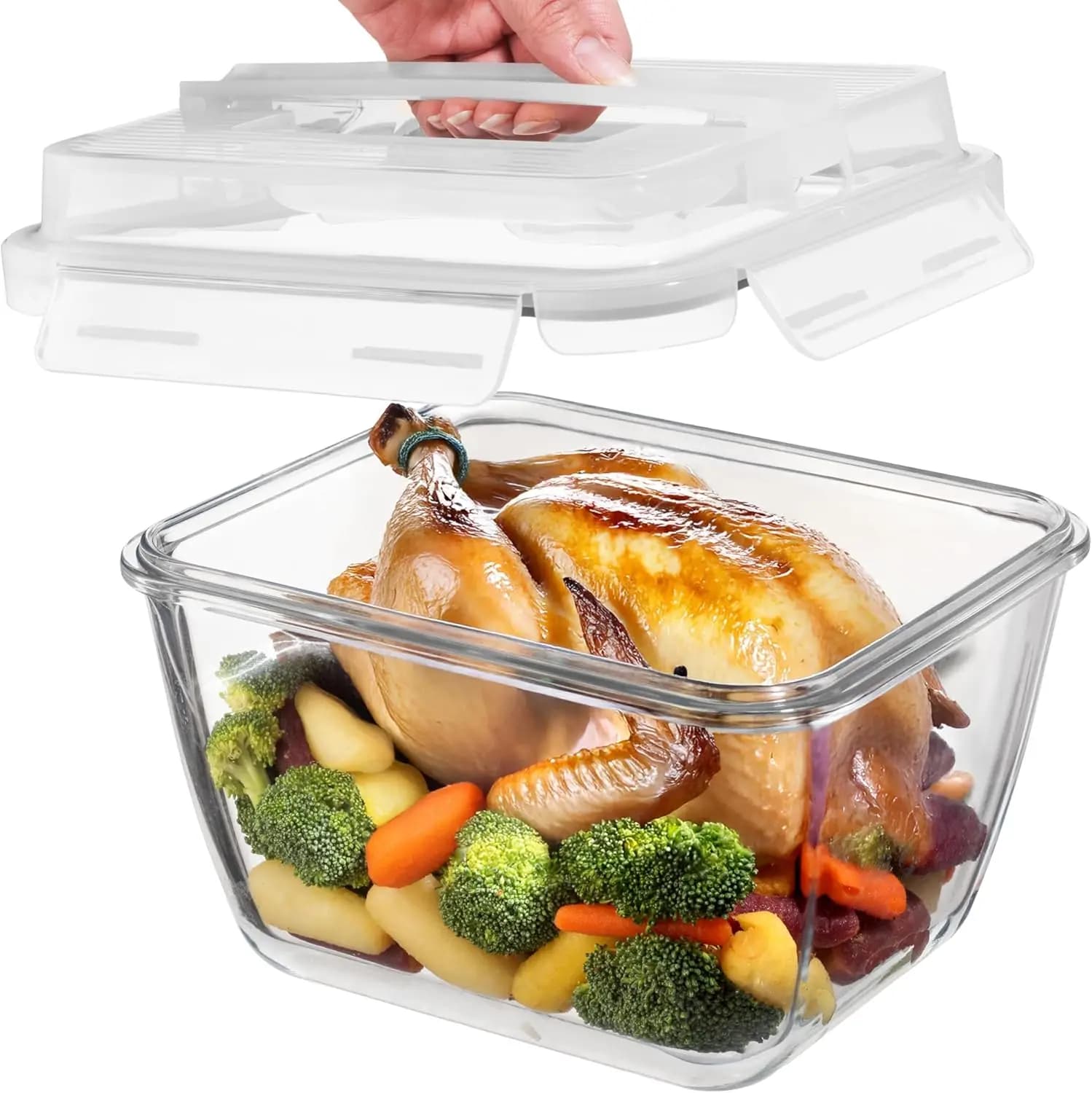 Contenitori in Vetro per Alimenti da 17 Tazze / 132 Oz / 3900ml con Coperchi - Ermetici, Senza BPA, Ideali per la Preparazione dei Pasti