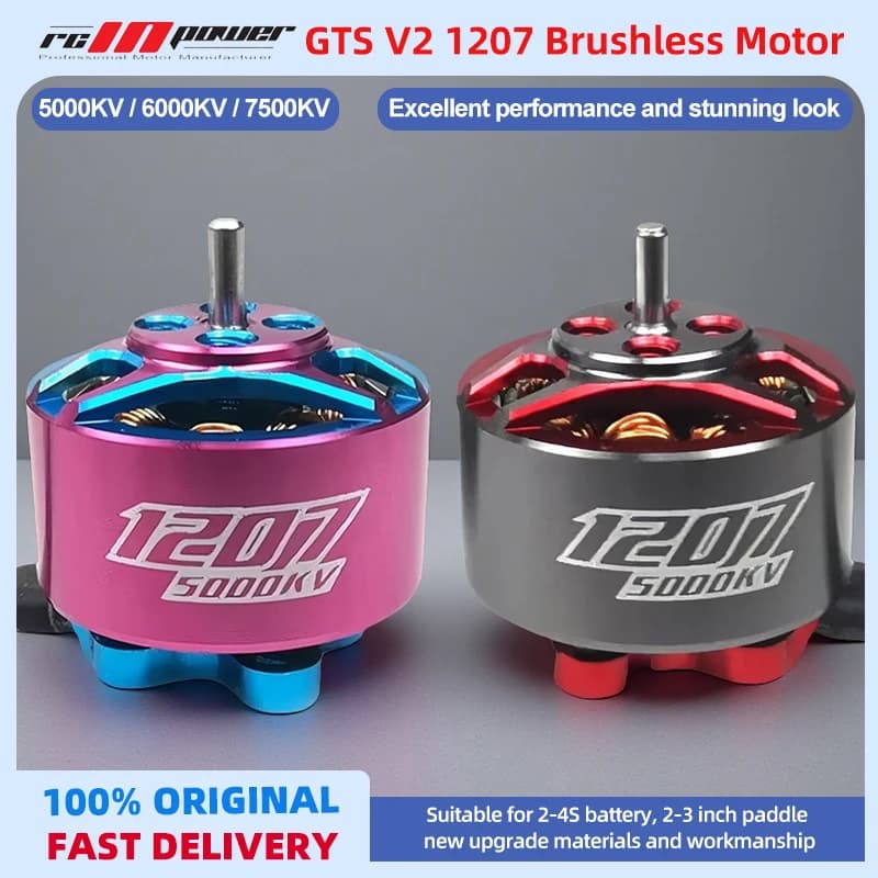 RCINPOWER GTS V2 1207 5000KV 3-4S 7500KV 2-3S Motore Brushless per RC Drone FPV Racing Tinywhoop Cinewhoop