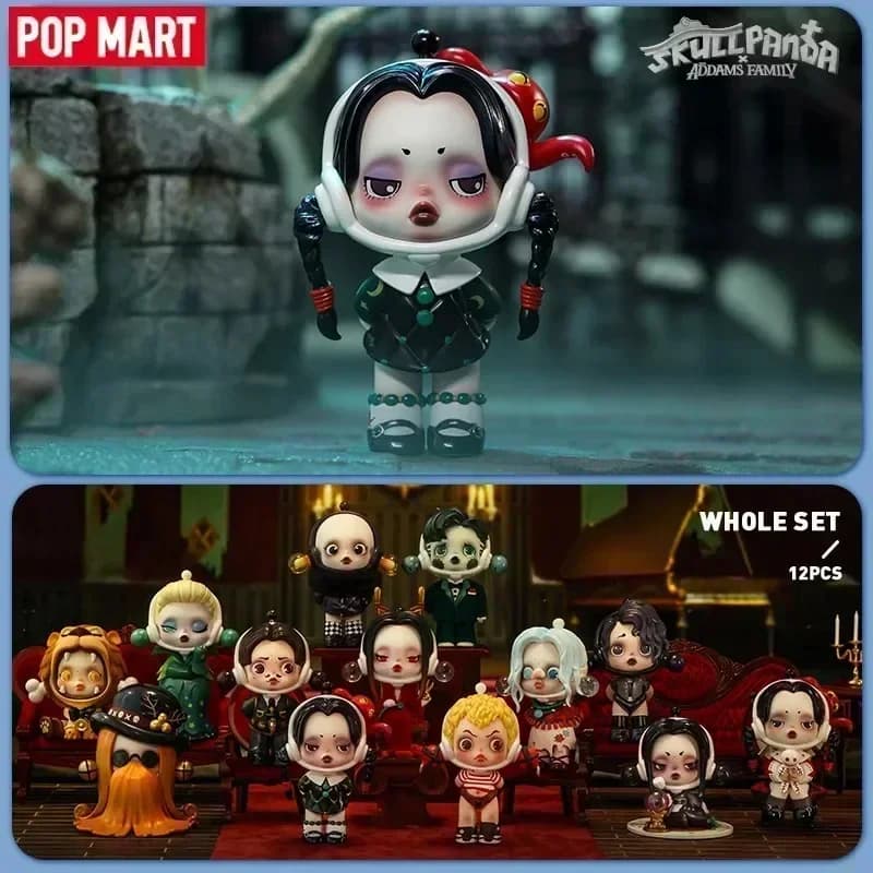 POPMART SKULLPANDA Addams Family Series Blind Box Toys Mystery Box Mistery Caixa Action Figure Surprise Cute Model Birthday Gift