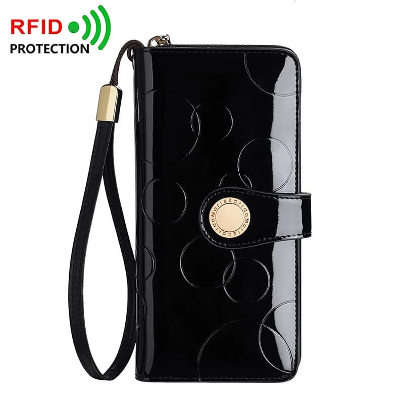 Porta carte di design di lusso Portafogli per donna Pochette lunghe Porta carte RFID in pelle Portafogli con cerniera Pokcet e cordino