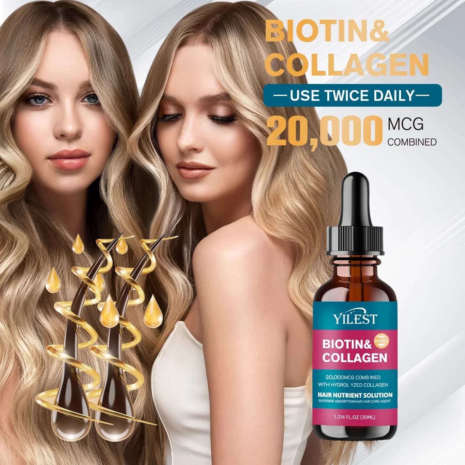 1pc Biotin Oil & Collagen for Hair Growth, Nutritional Treatment for Earrings and Hair Strengthening, Deep Balm for Adult Hair Care