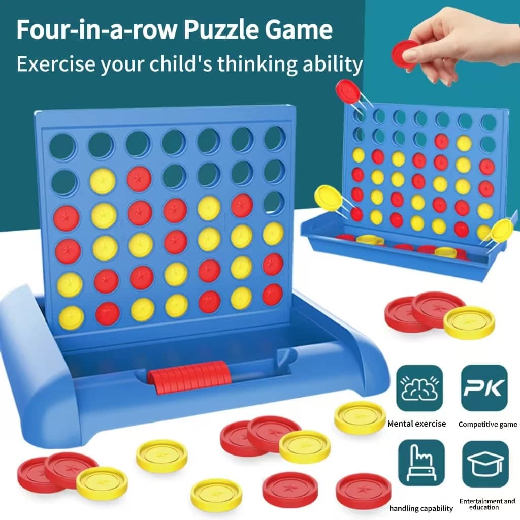 Giocattolo di scacchi da gioco desktop di scacchi interattivo genitore-figlio di intelligenza precoce di quattro in fila 3D