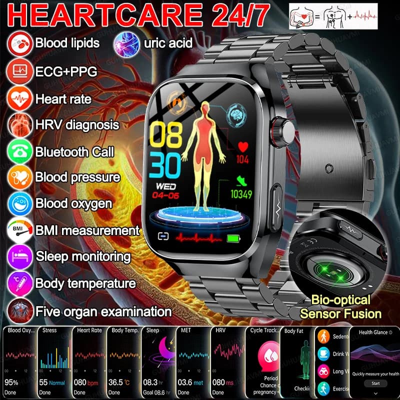 Nuovo Smartwatch 2026 con Diagnosi Sanitaria ECG+PPG a Doppio Strato, Monitoraggio Lipidi, Acido Urico, Pressione Sanguigna e Fitness Tracker
