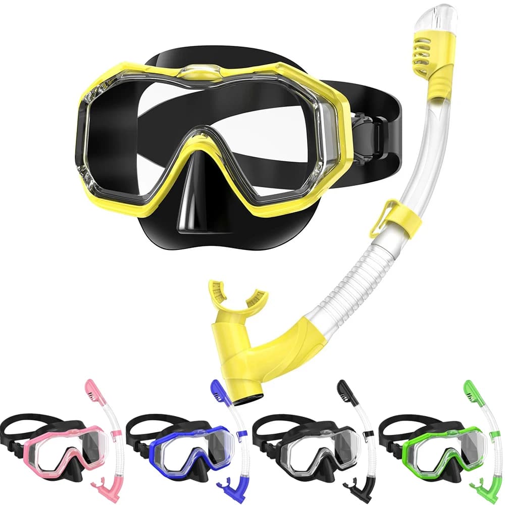 Dry Snorkeling Mask Set Overview Wide View Adult Snorkeling Children Underwater Snorkeling Swimming Training Diving Adjustable