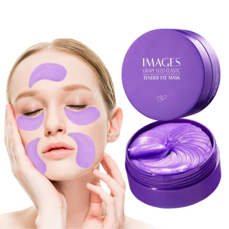 Maschera Occhi al Collagene Idratante con Estratto d'Uva, Anti-Occhiaie e Anti-Borse, Rassodante, per la Cura della Pelle, 60 Pezzi