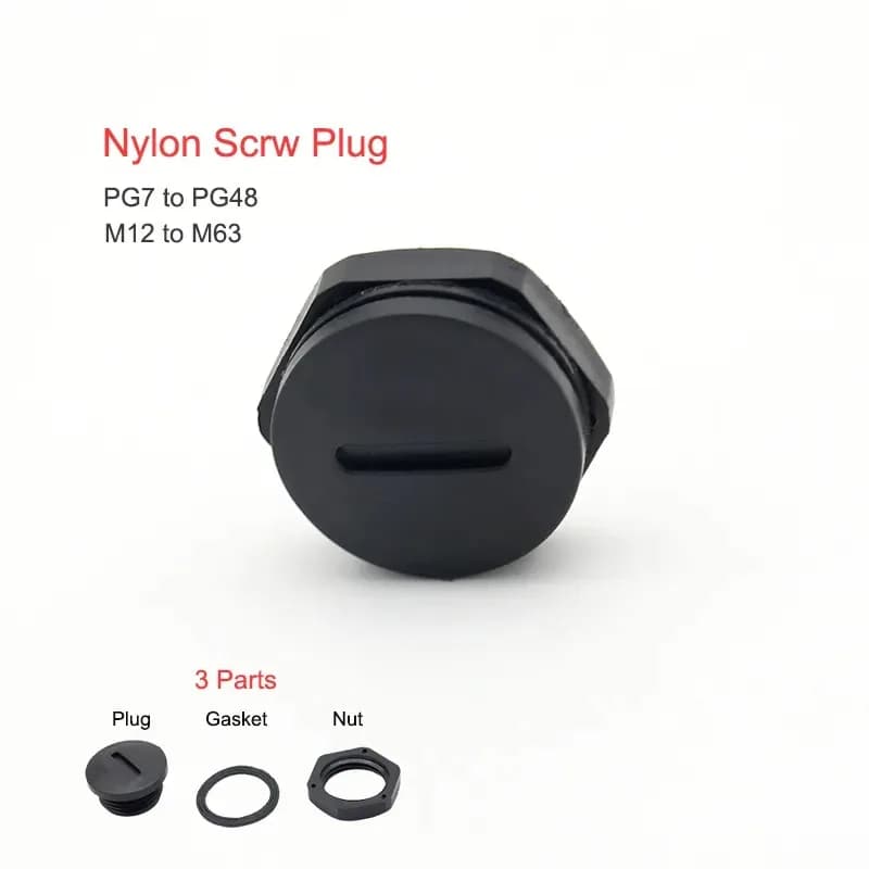 Tappi terminali in nylon con tappo di tenuta impermeabile Locknut Il tappo in nylon IP68 può essere dotato di guarnizione in gomma dado esagonale PG7 PG9 PG11 PG16