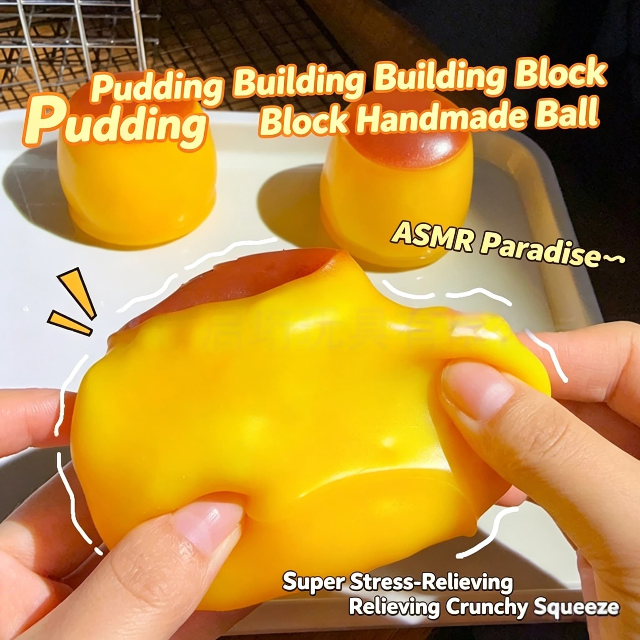 Food Shaped Pudding Squishy Stress Ball ASMR Sensory Squeeze Fidget Toy Kids Adults Stress Relief Gift