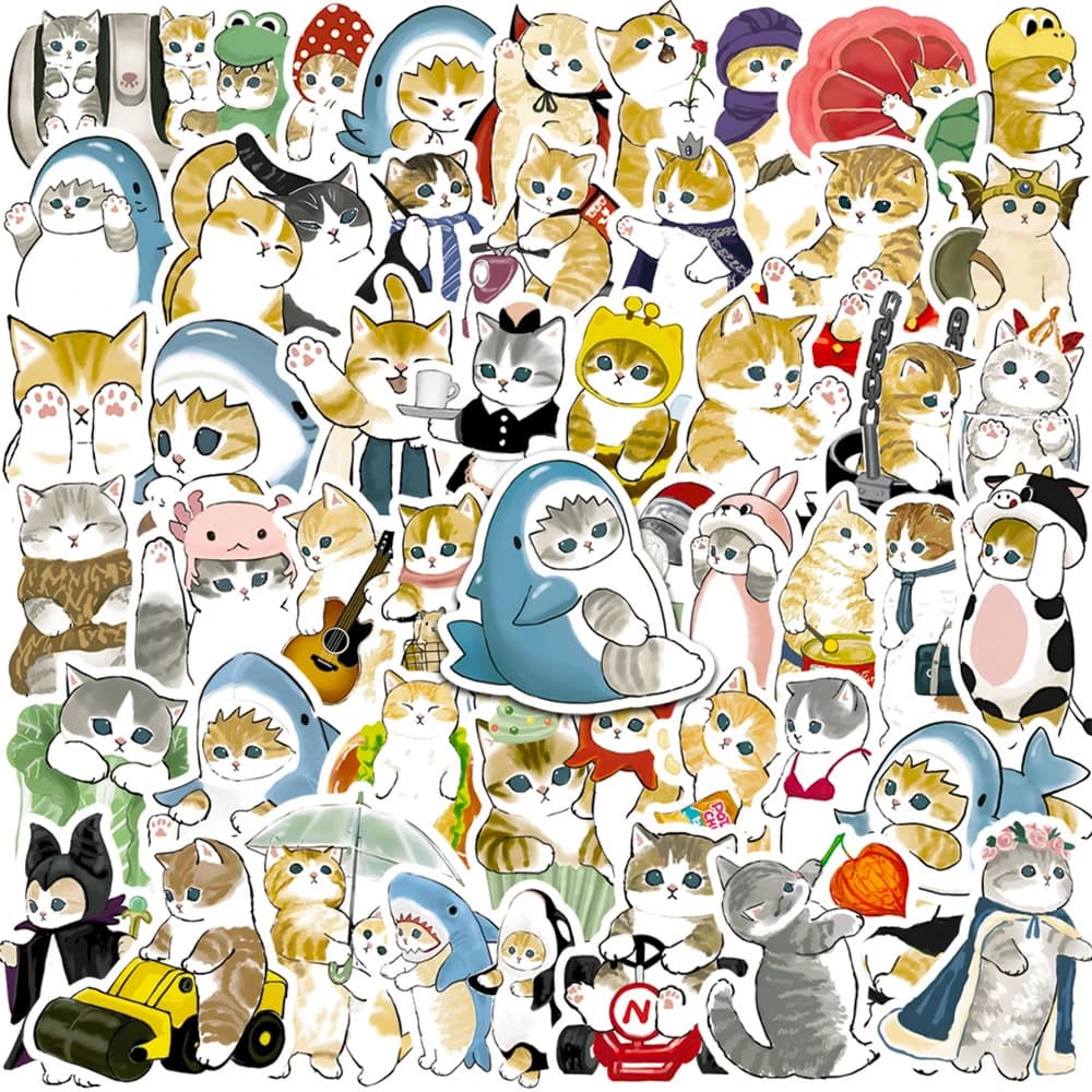 10/30/50pcs Simpatico Cartone Animato Gatto Graffiti Adesivi Animali Divertenti Bambini Adesivo Giocattolo Regalo FAI DA TE Telefono Notebook Cancelleria Graffiti Decalcomanie