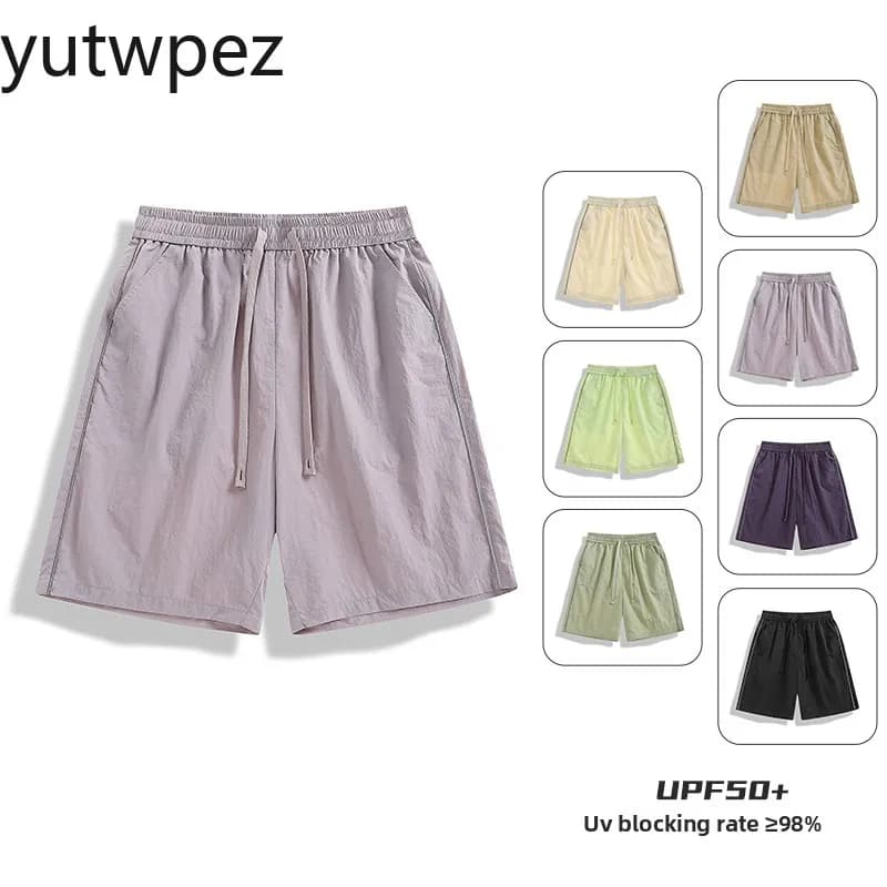Lightweight UV Protection Quick-Dry Shorts UPF50+ Summer Drawstring Men Casual Jogger Casual Classic Workout Gym Running Sports