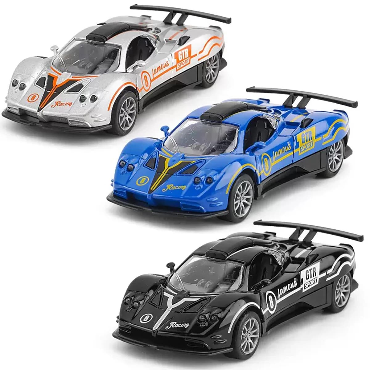 Alloy Racing Car Model Inertia Drive Door Opens Durable Collectible Vehicle Display Model