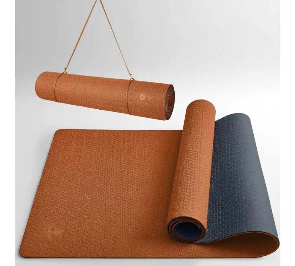 Tappetino yoga antiscivolo extra spesso Tappetino per esercizi Pilates TPE ecologico antistrappo da 6 mm per allenamento a casa e yoga caldo