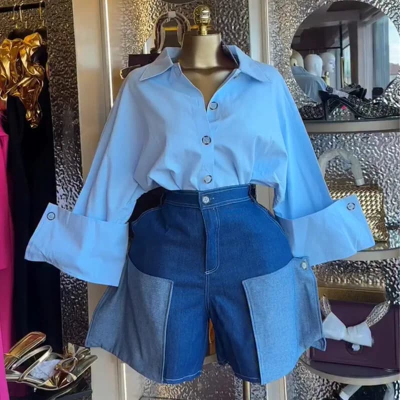 Camicette e Top da Donna, Camicia con Colletto Rovesciato, Manica Lunga, Stile Y2k Streetwear, Camicie Tinta Unita Casual con Bottoni, Eleganti e Versatili per il Lavoro 2026