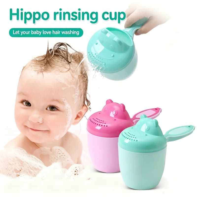 Simpatici Cappucci da Bagno per Bambini a Cartone Animato, Tazza per Shampoo per Neonati, Paletta per il Bagno dei Bambini, Cucchiai per il Bagnetto, Tazza per Lavare i Capelli dei Bambini, Accessori per il Bagno dei Bambini