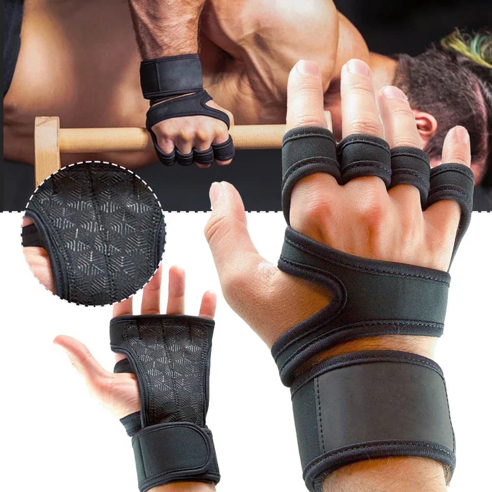 Guanti Sportivi da Allenamento per Uomo e Donna, Guanti per Body Building, Sollevamento Pesi, Protezione per Mani, Polsi e Palmi EV