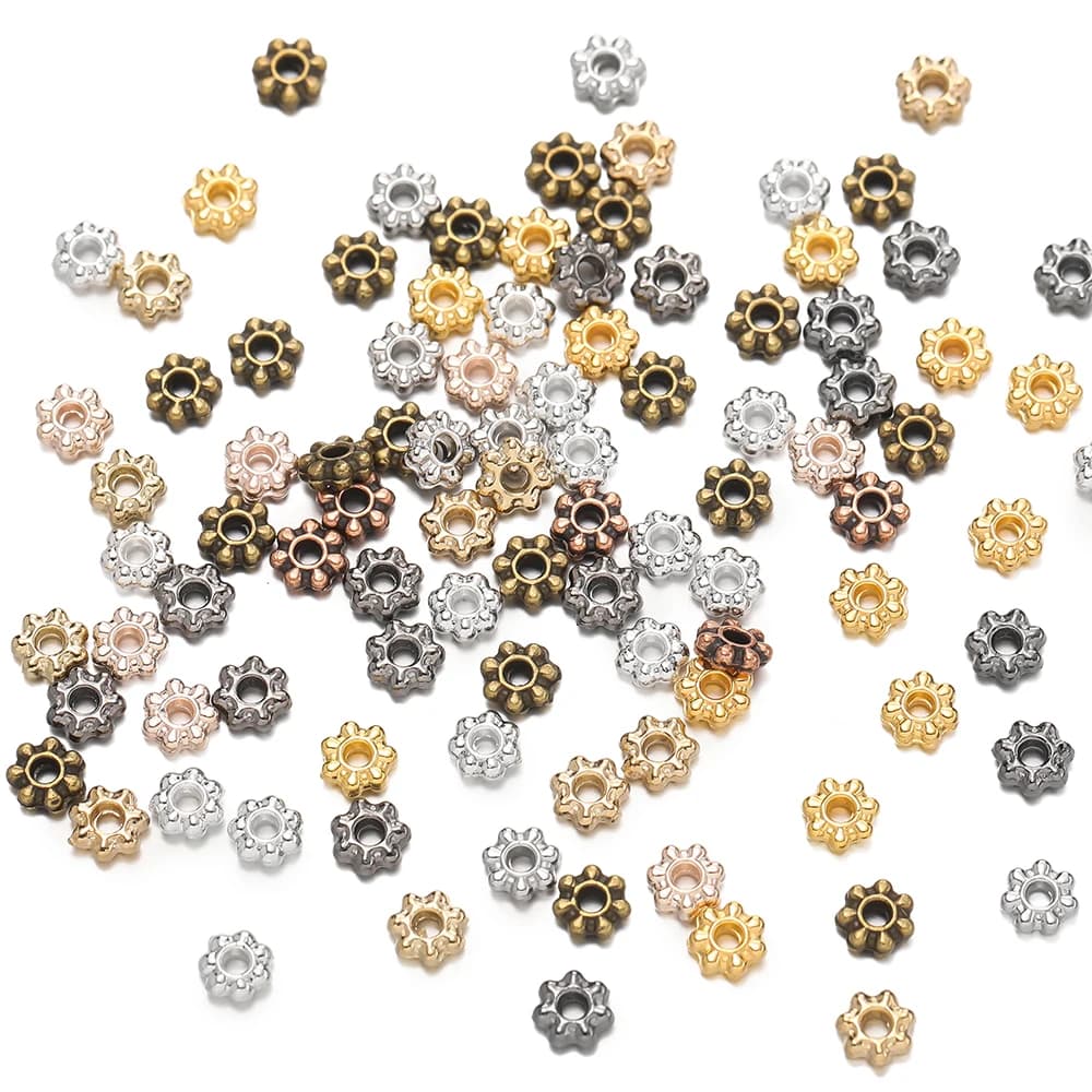 200 pcs/lot 4/6mm Daisy Snowflake Flower Mini Branelli Beads Trained Pendants and Pendants for FAI Jewels by You Who Makes Supplies Handmade Bracelet