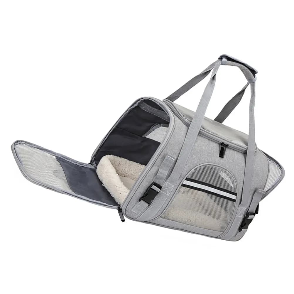 Borsa Trasportino per Animali Domestici Traspirante Pieghevole in Rete, Borsa da Viaggio per Cuccioli, Gatti e Cani, Zaino Portatile Grande per Animali
