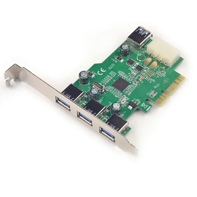 Scheda di espansione USB 3.0 PCI-e, adattatore PCIe USB3.0, 3 porte USB esterne + 1 interna, convertitore PCI Express, supporta la ricarica di iPad