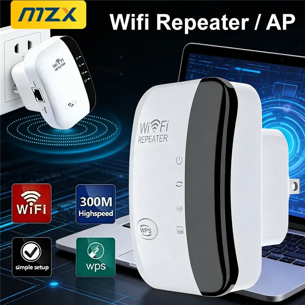 Ripetitore WiFi 300M, Amplificatore di Segnale AP, Estensore di Rete, Router Ethernet, Amplificatore di Segnale Wi-Fi 802.11N, Punto di Accesso Wireless