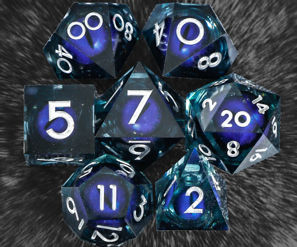 Resin Dungeons And Dragons RPG Dice Set, Sharp Edge DND Dice For Role Playing Games