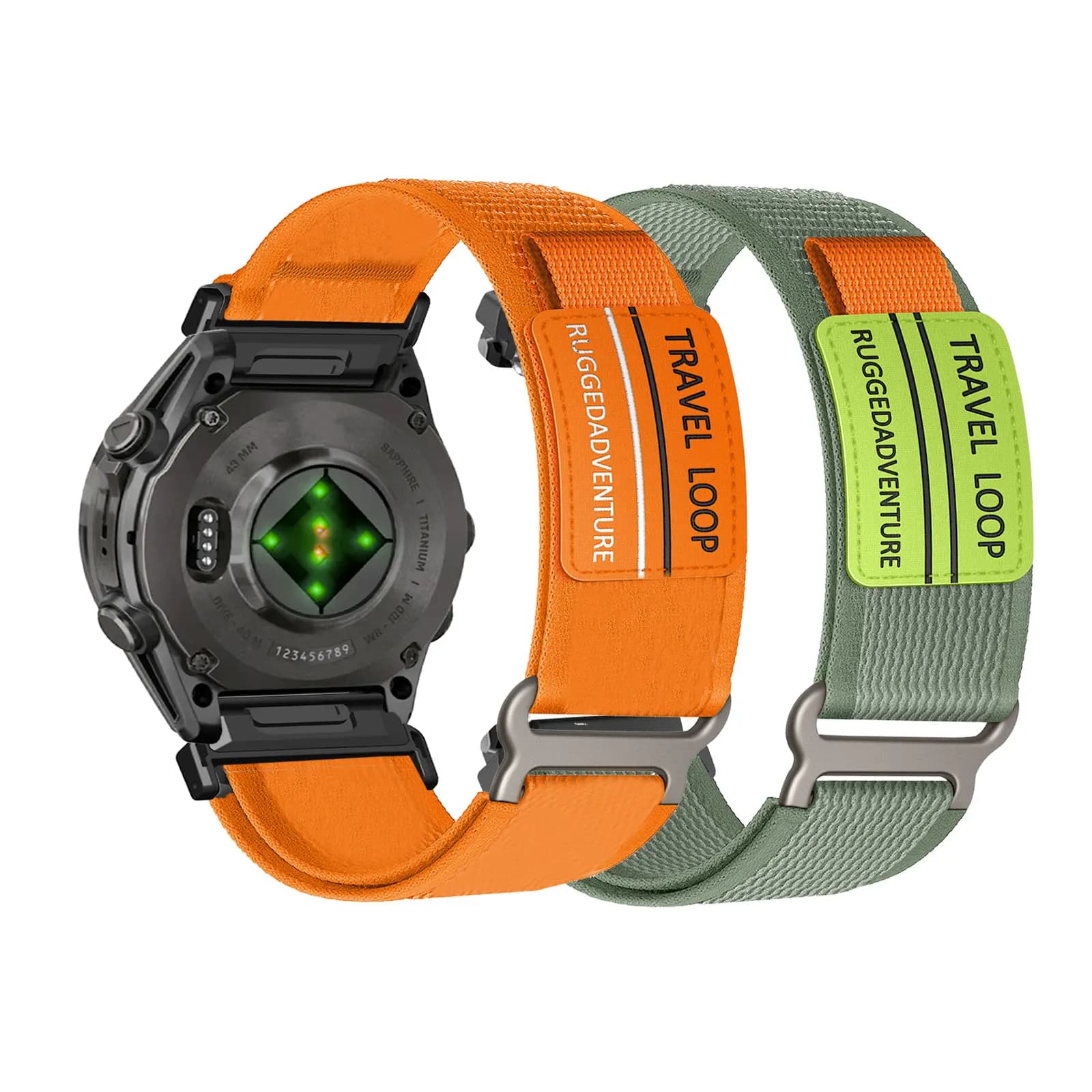 2 Pezzi Cinturini in Nylon con Velcro per Garmin Fenix 8 43mm/5S/5S Plus/6S/6S Pro/6S Sapphire/6S Solar