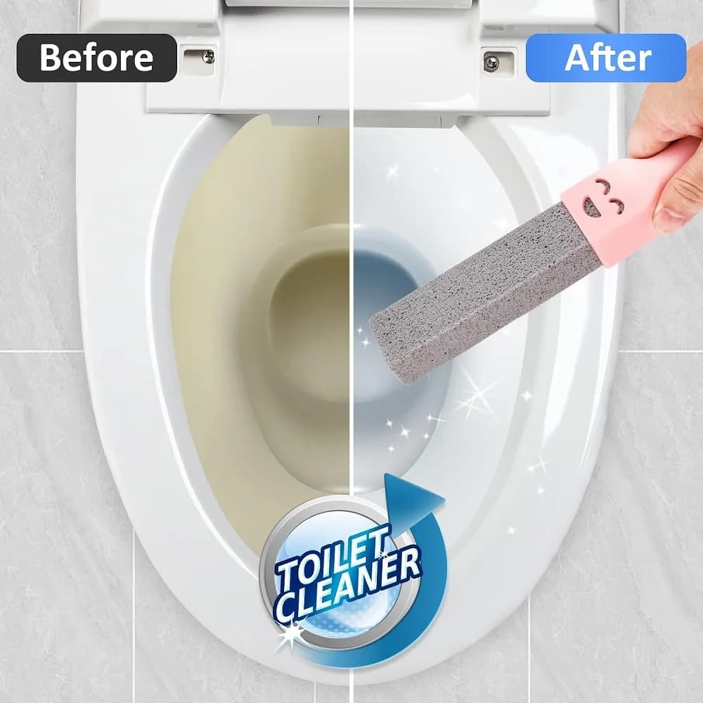 Natural Pumice Toilet Cleaning Tool Bathroom Brush Set for StubbornStains & Toilet Rings