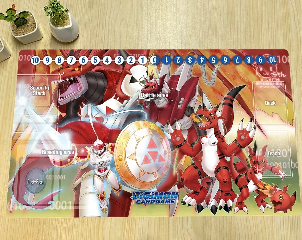 Digimon Playmat Dukemon Guilmon DTCG CCG Gioco da tavolo Carte collezionabili Tappetino da gioco Anime Mouse Pad Tappetino da scrivania Accessori da gioco Borsa gratuita