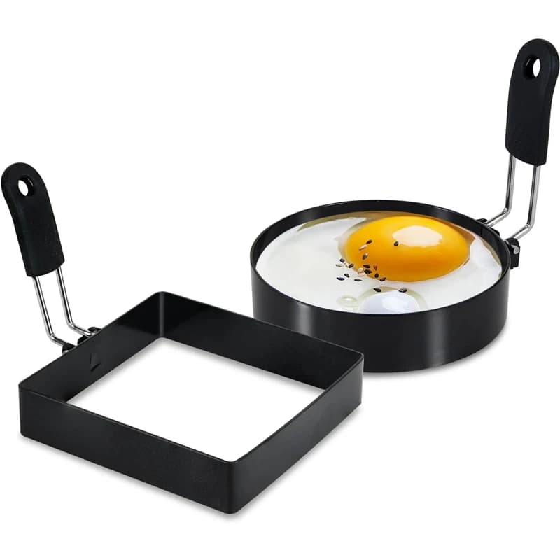 Cuociuova in acciaio inossidabile 430, manico in silicone resistente al calore, antiaderente addensato, rotondo, per accessori da cucina per uso domestico