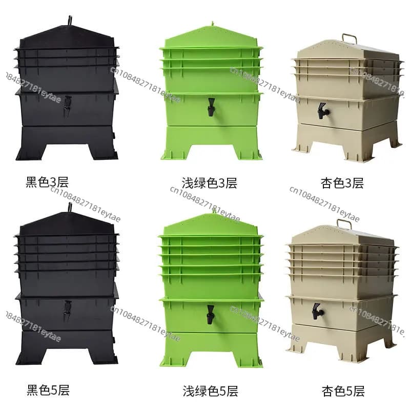 Earthworm Compost Bin Tower Kitchen Waste Worm Farm Vermicomposting Box for Eco Friendly Fertilizer Plant Growth