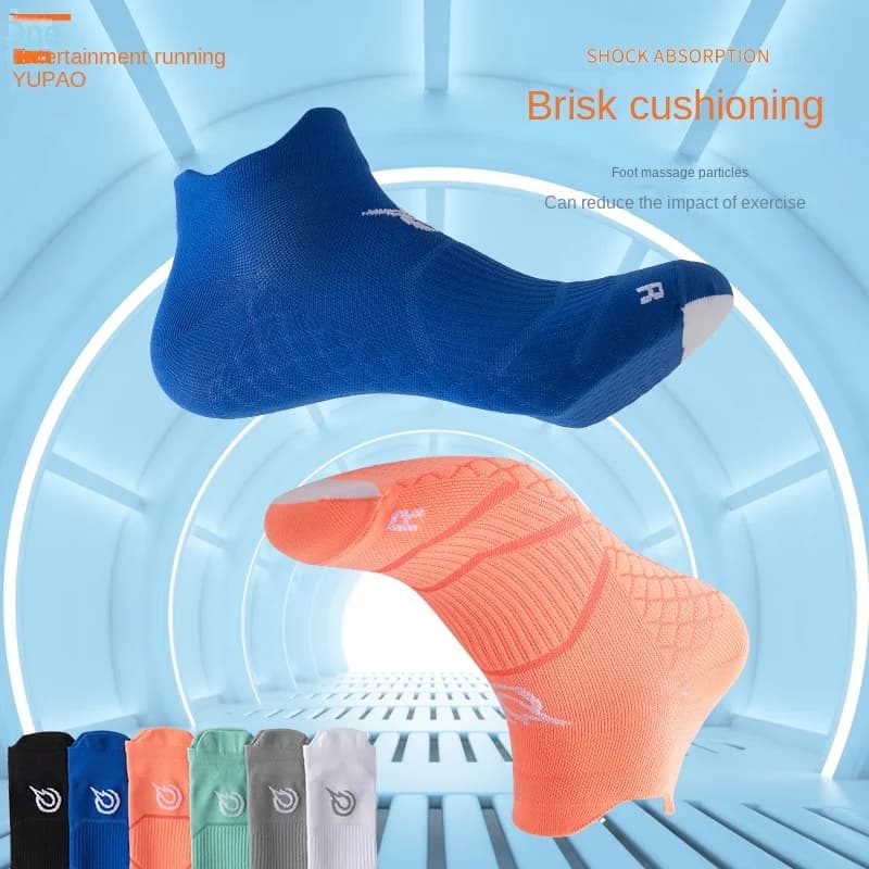 Men's sports socks, running socks, massage sole, all-season thin socks, breathable, quick-dry, marathon ankle socks