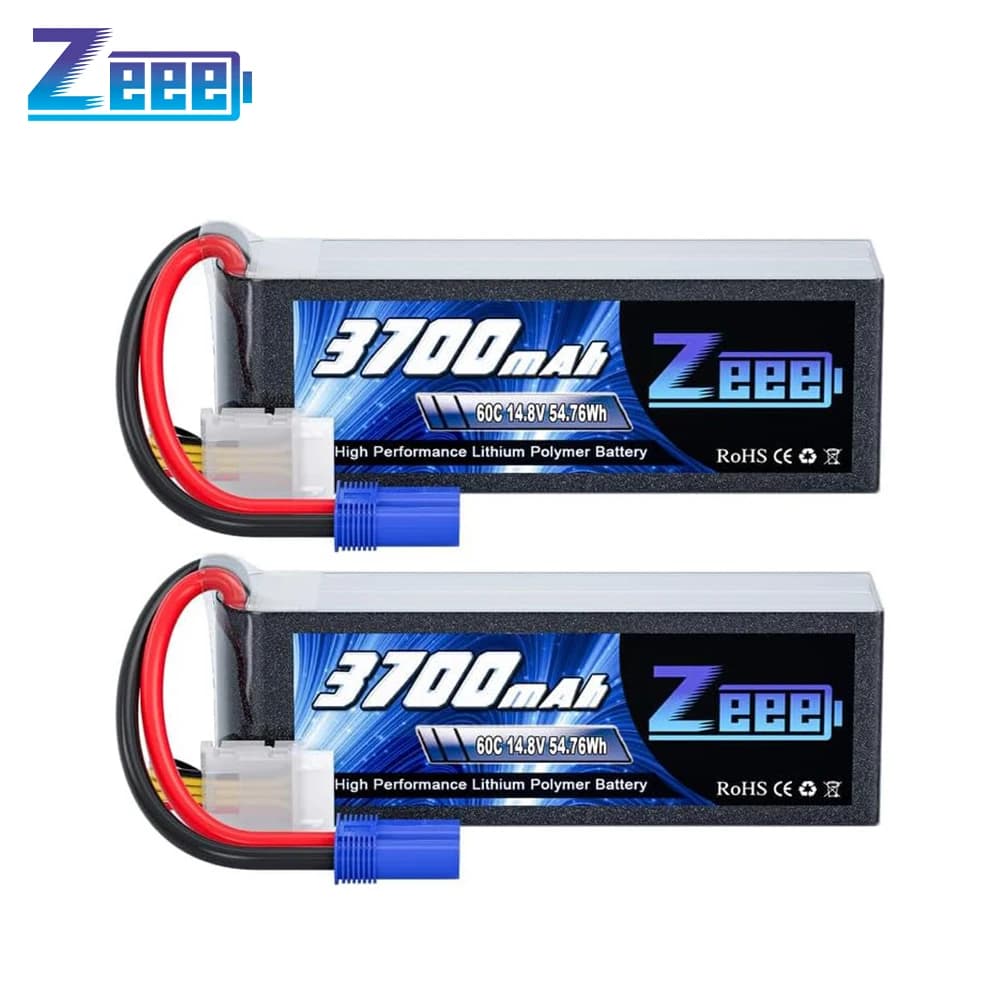 Zeee 4S Lipo Battery 14.8V 60C 3700mAh Softtcase with Push EC5 for Auto RC Boat FPV Drone Battery UAV Air Helicopter Parts