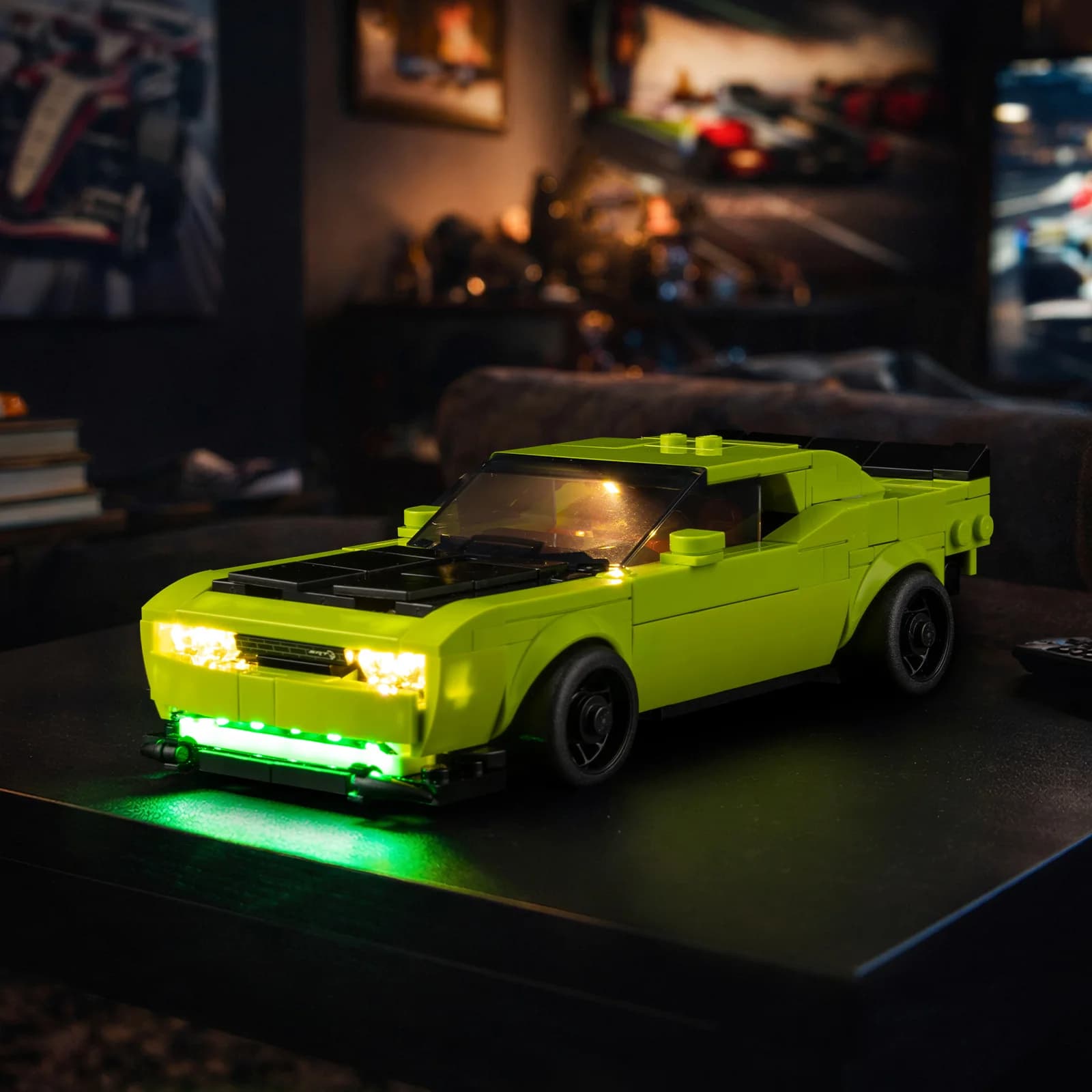 Set di luci a LED adatto per l'auto sportiva LEGO Dodge Challenger SRT Hellcat # Lampada da Costruzione 77237 (Mattoncini Modello Non Inclusi)